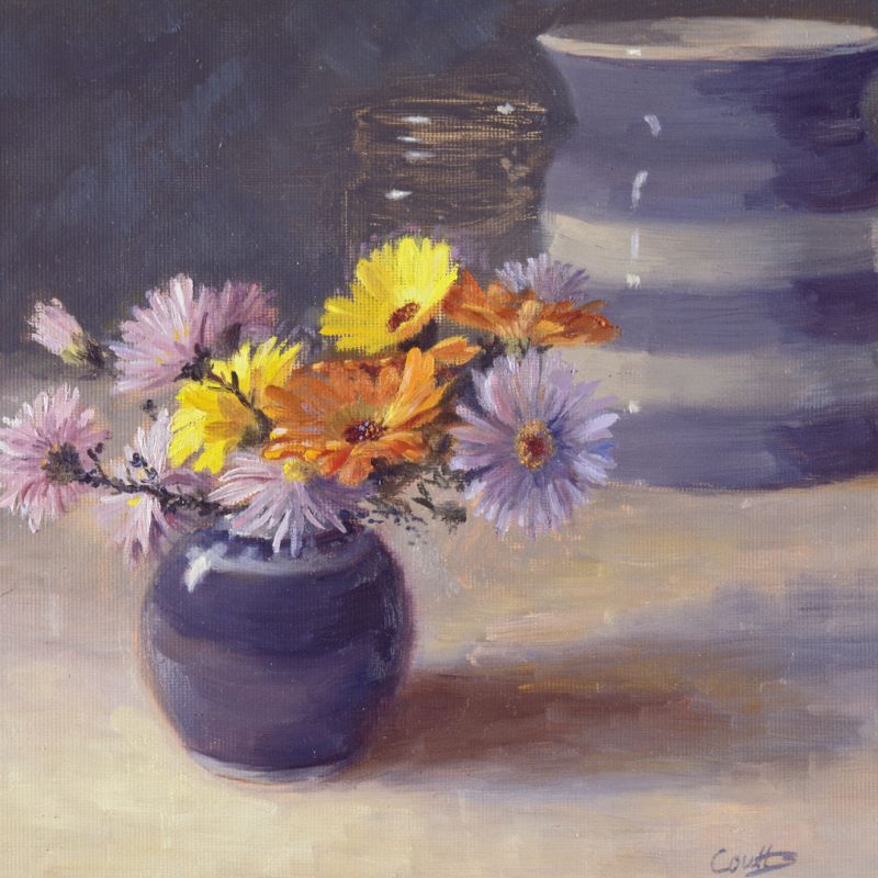 Flowers With Cornish Jar